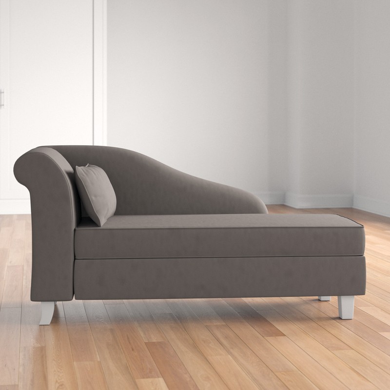 Verona One Left-Arm Chaise Recessed Arms Chaise Lounge with Storage