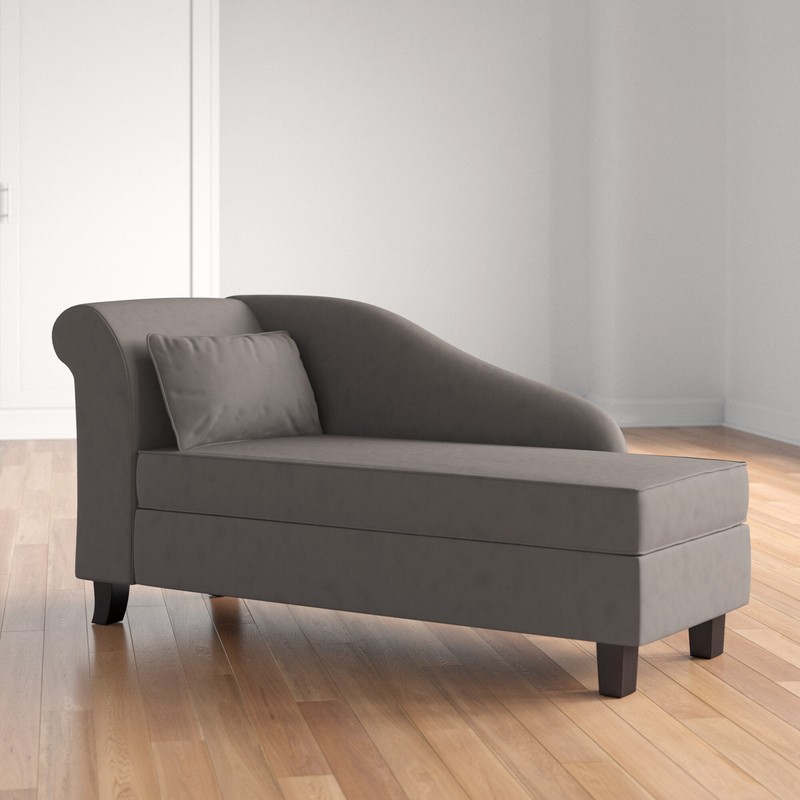Verona One Left-Arm Chaise Recessed Arms Chaise Lounge with Storage