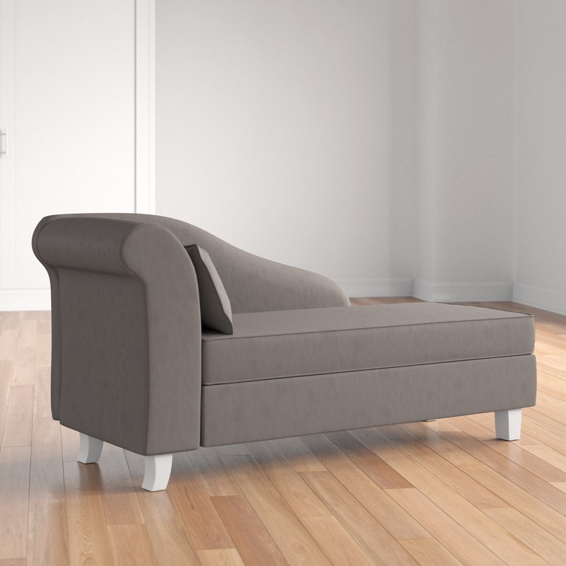 Verona One Left-Arm Chaise Recessed Arms Chaise Lounge with Storage