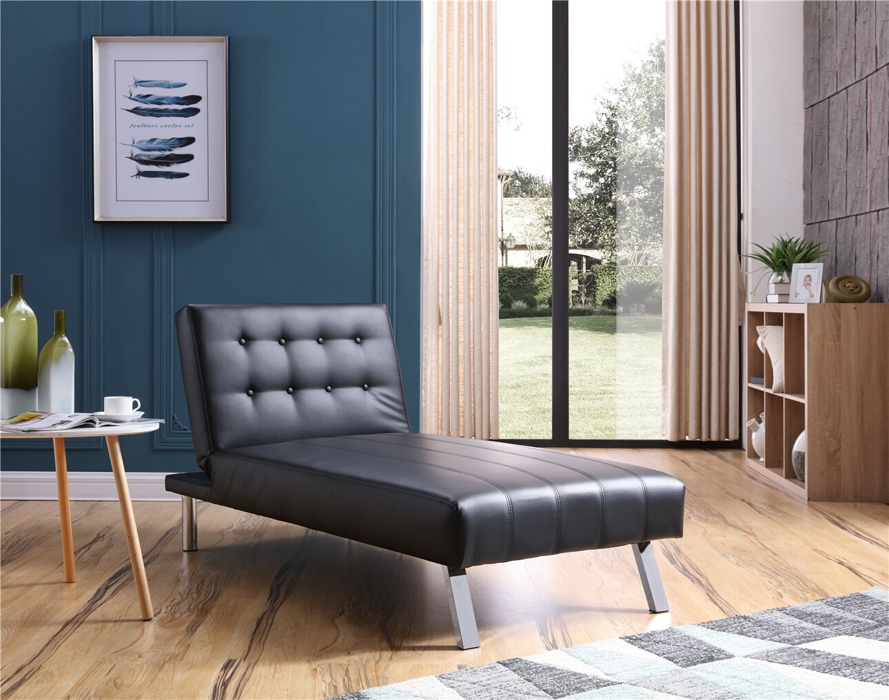 Versatile leather chaise lounge