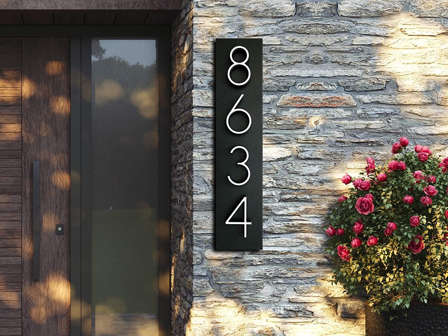 Vertical large metal house numbers