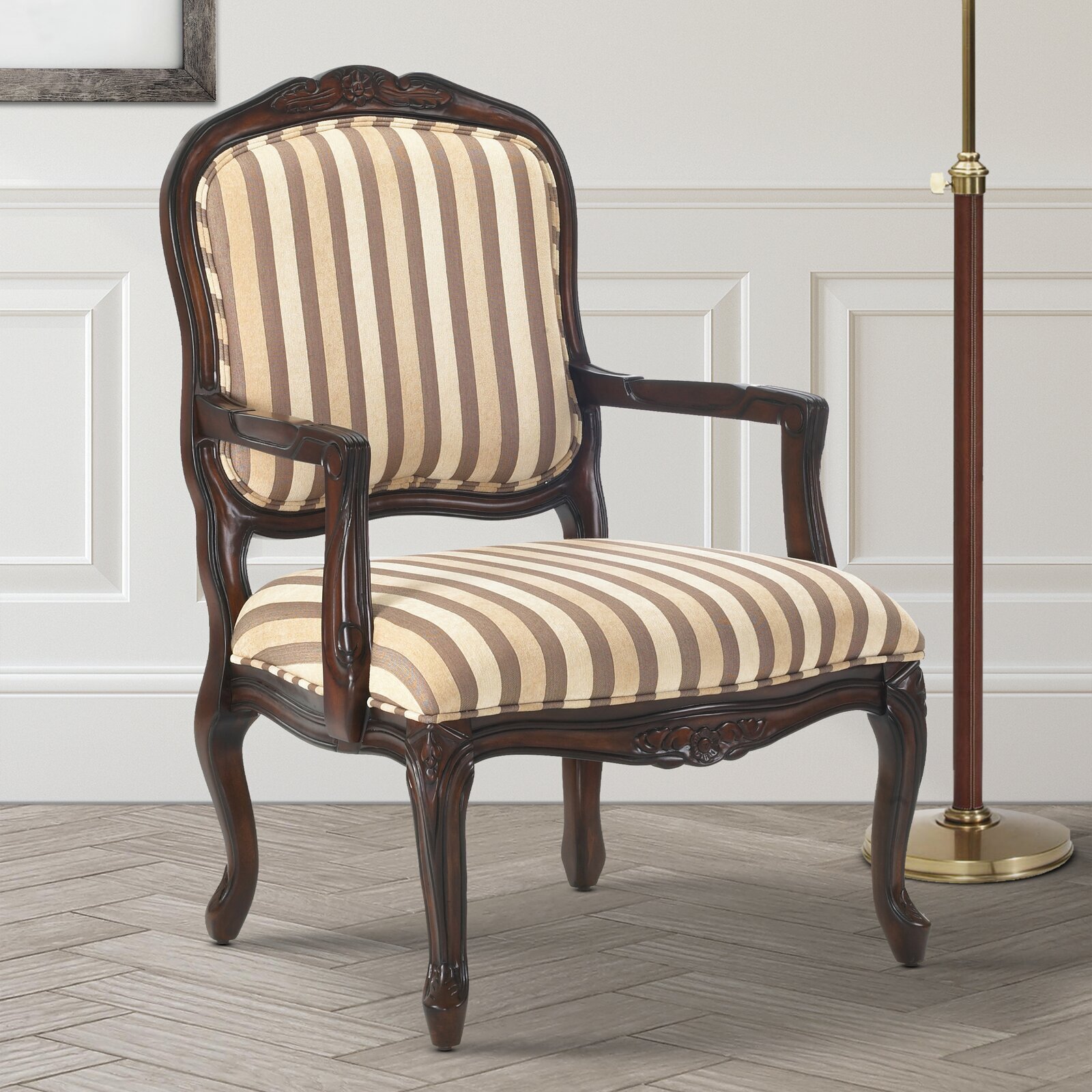 Victorian chair with striped motif