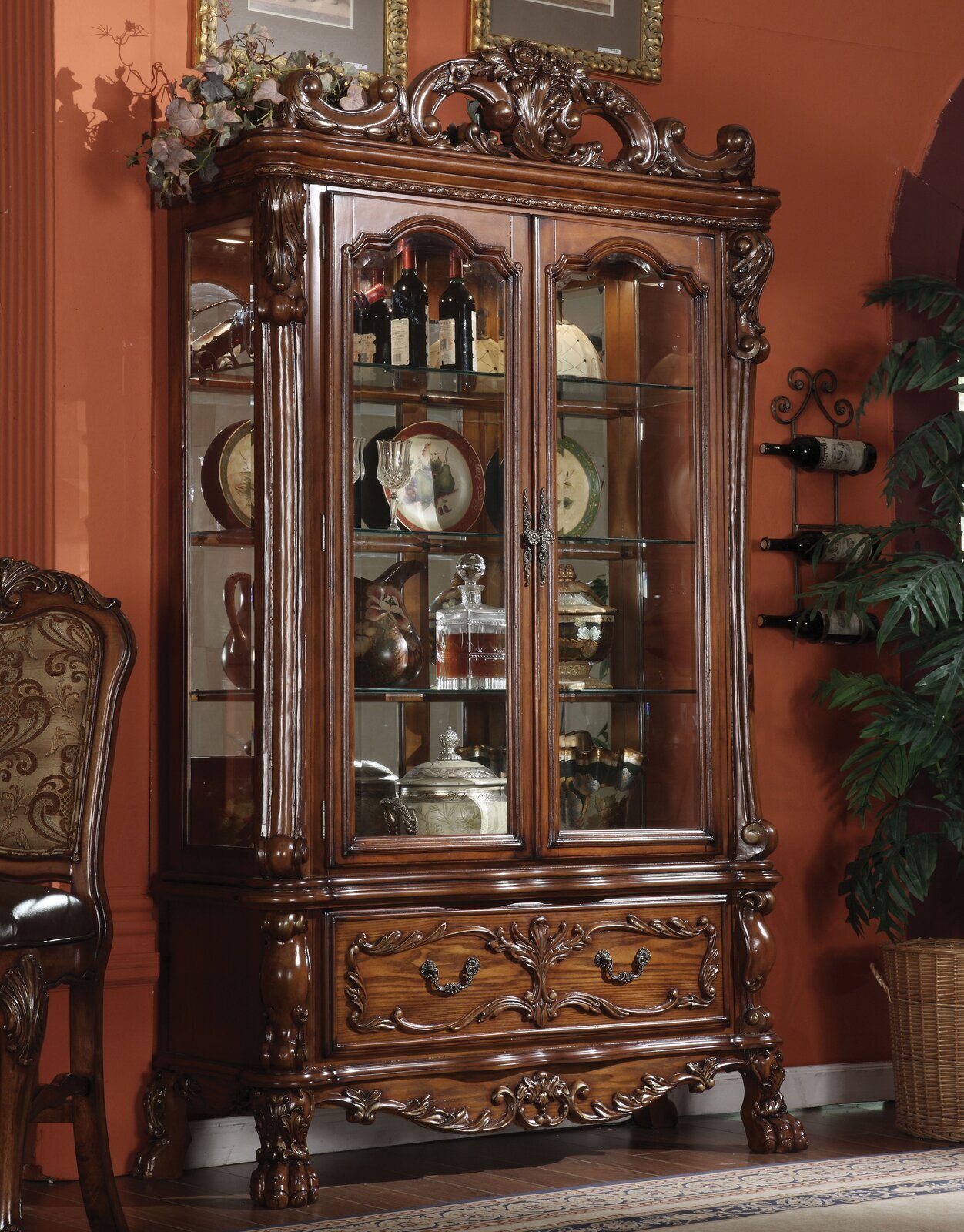 Vintage English Curio Cabinet
