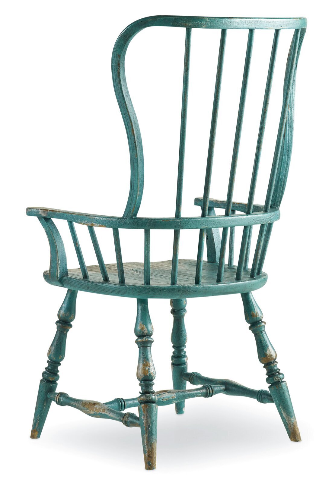 Vintage spindle back chairs in an accent color