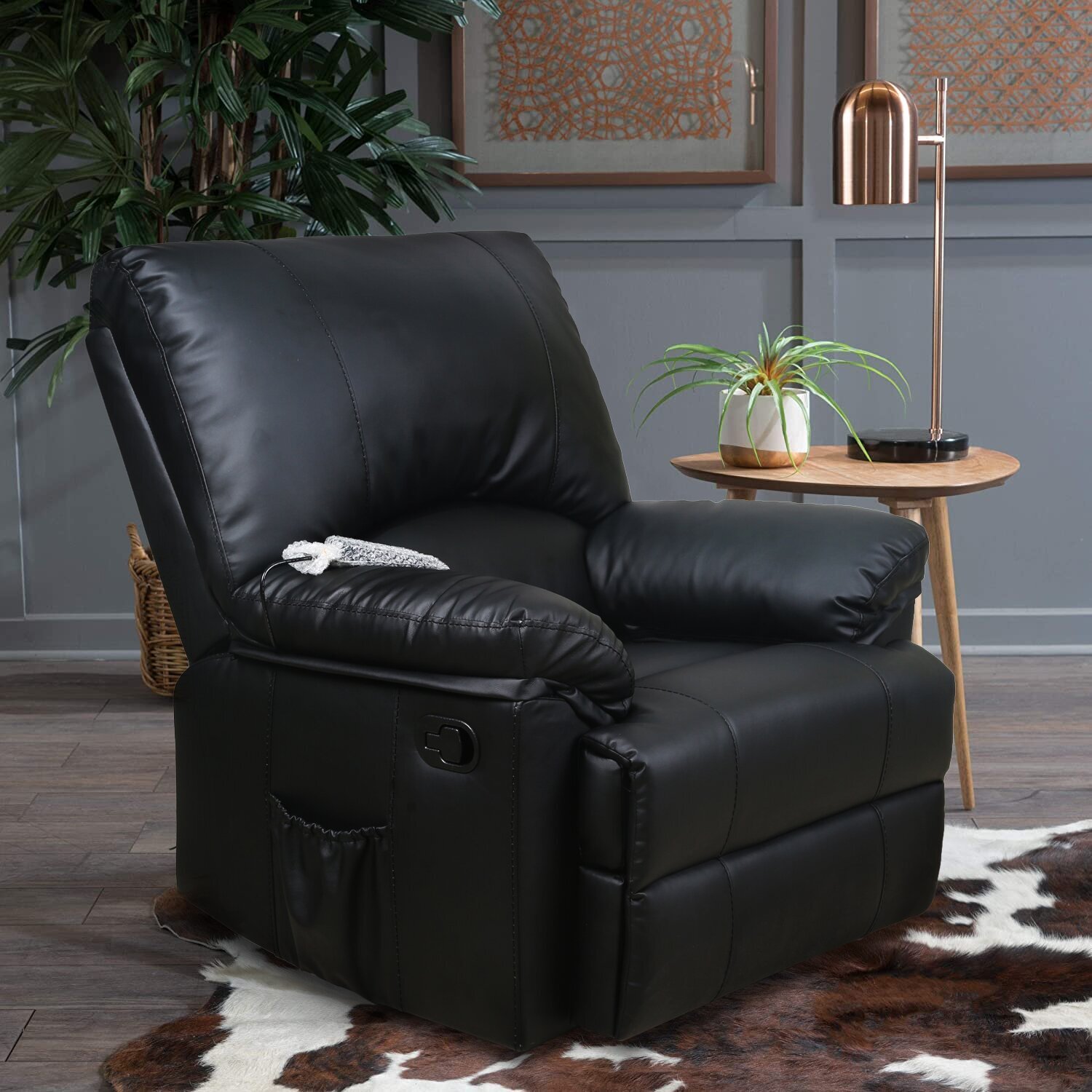 Wall Hugger Recliner with Heat and Massage