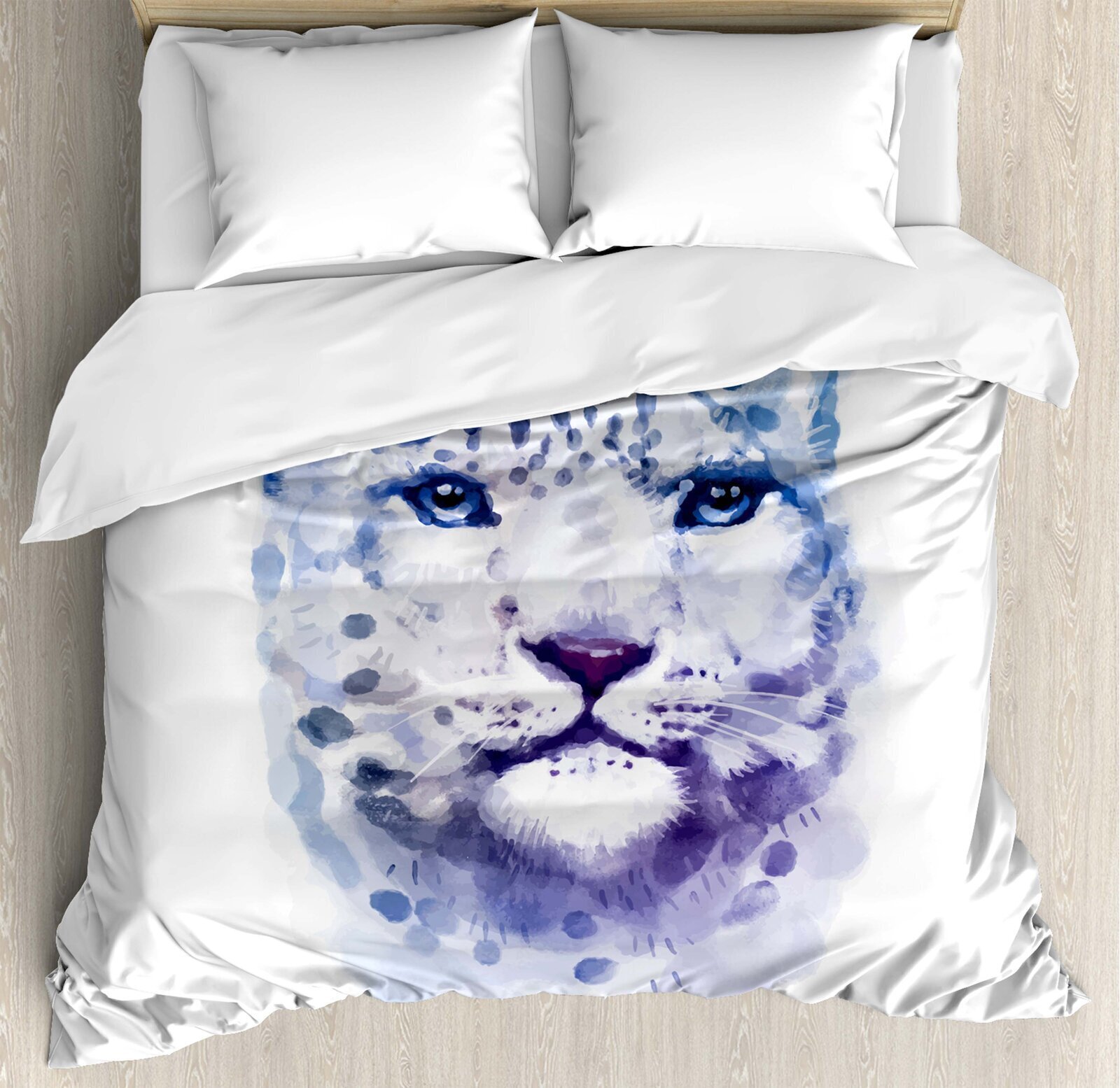 Watercolor Leopard Bedding, King Size