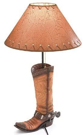 Western cowboy boot lamp
