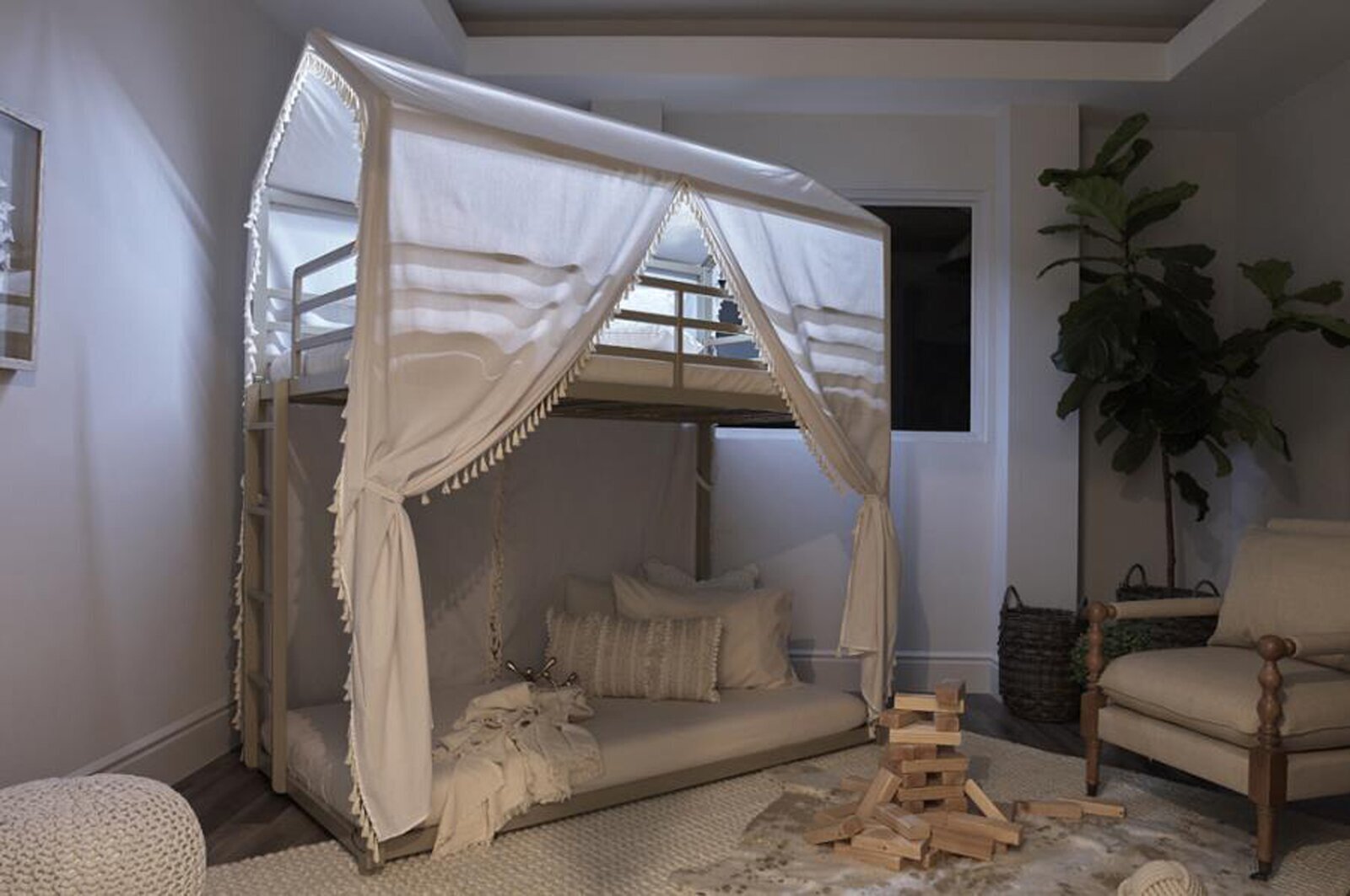 Whimsical Princess Canopy Bunk Bed