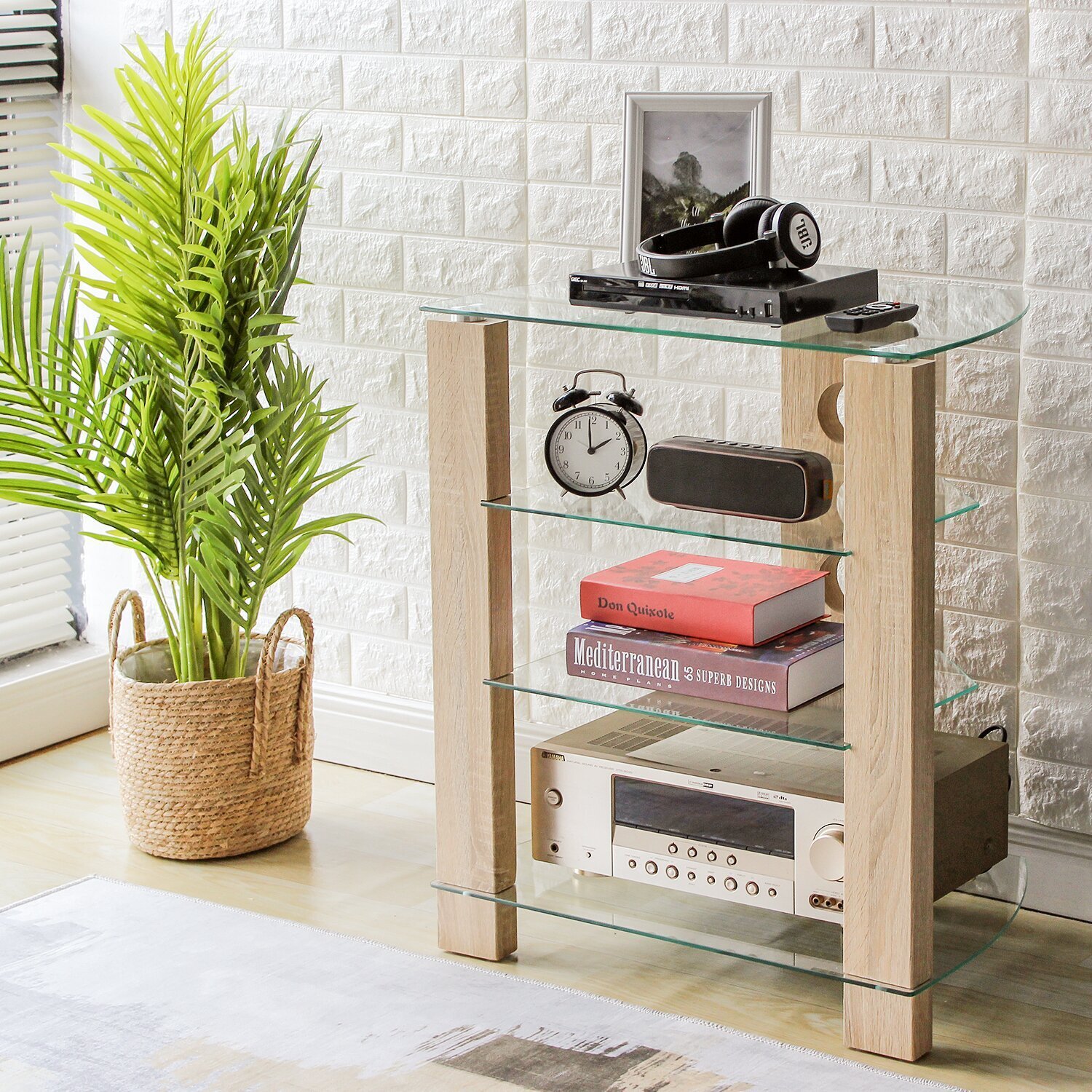 White Oak Stereo Table Stand