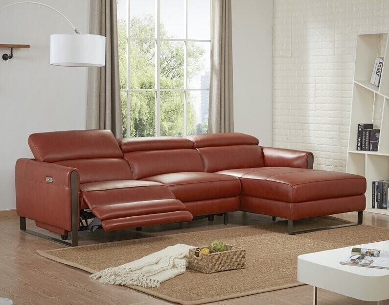 Wide Sofa with Chaise and Recliner 