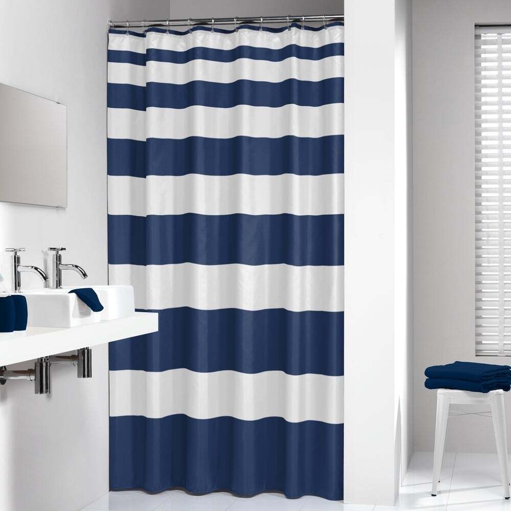 Wide striped Long Shower Curtain