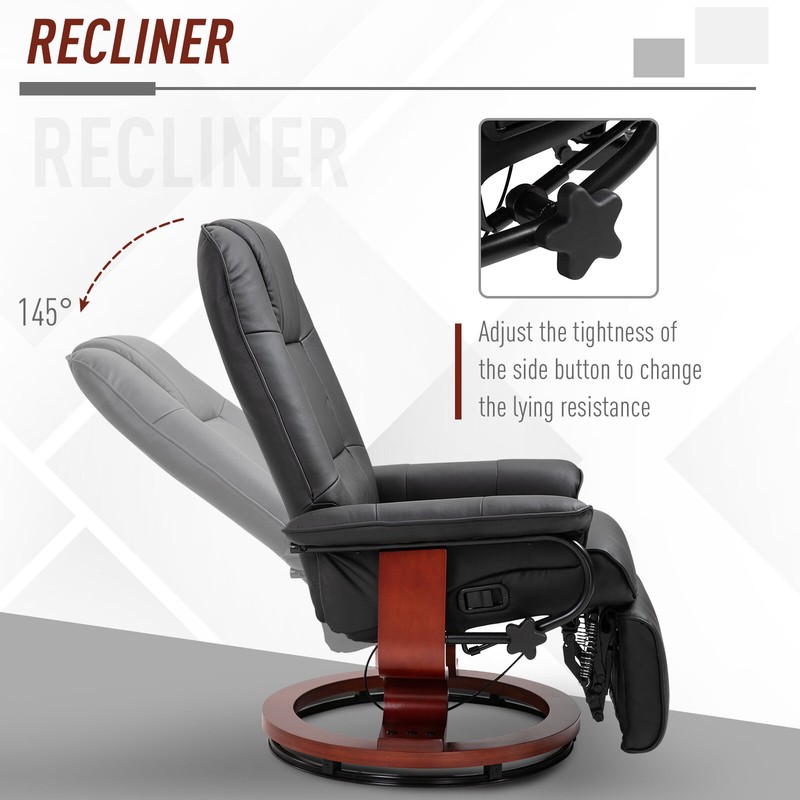 Wilde 30.75'' Wide Faux Leather Manual Swivel Ergonomic Recliner