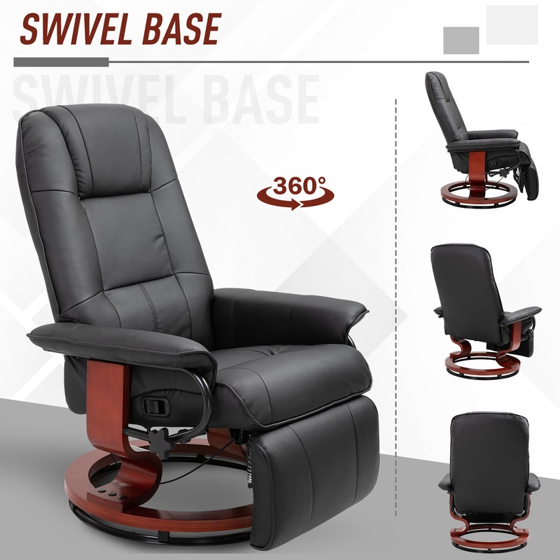 Wilde 30.75'' Wide Faux Leather Manual Swivel Ergonomic Recliner
