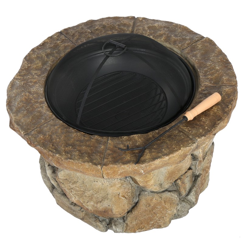 Wilmot 21.5'' H x 29'' W Outdoor Fire Pit with Lid