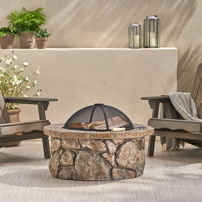 Wilmot 21.5'' H x 29'' W Outdoor Fire Pit with Lid
