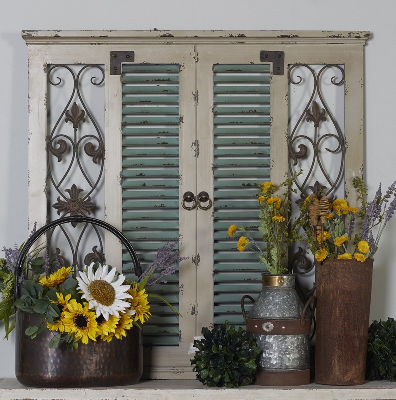 Window Rustic Wood and Metal Wall Decor
