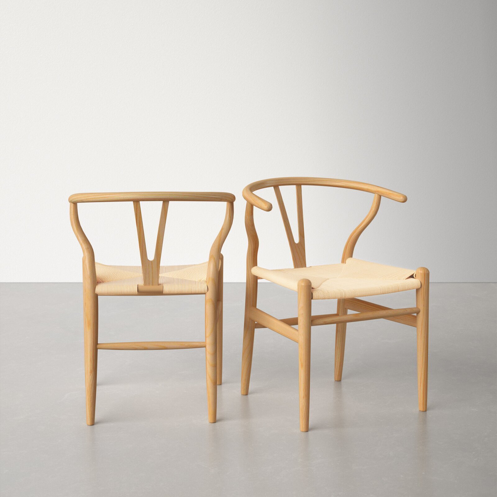 Wishbone Rush Seat Armchairs