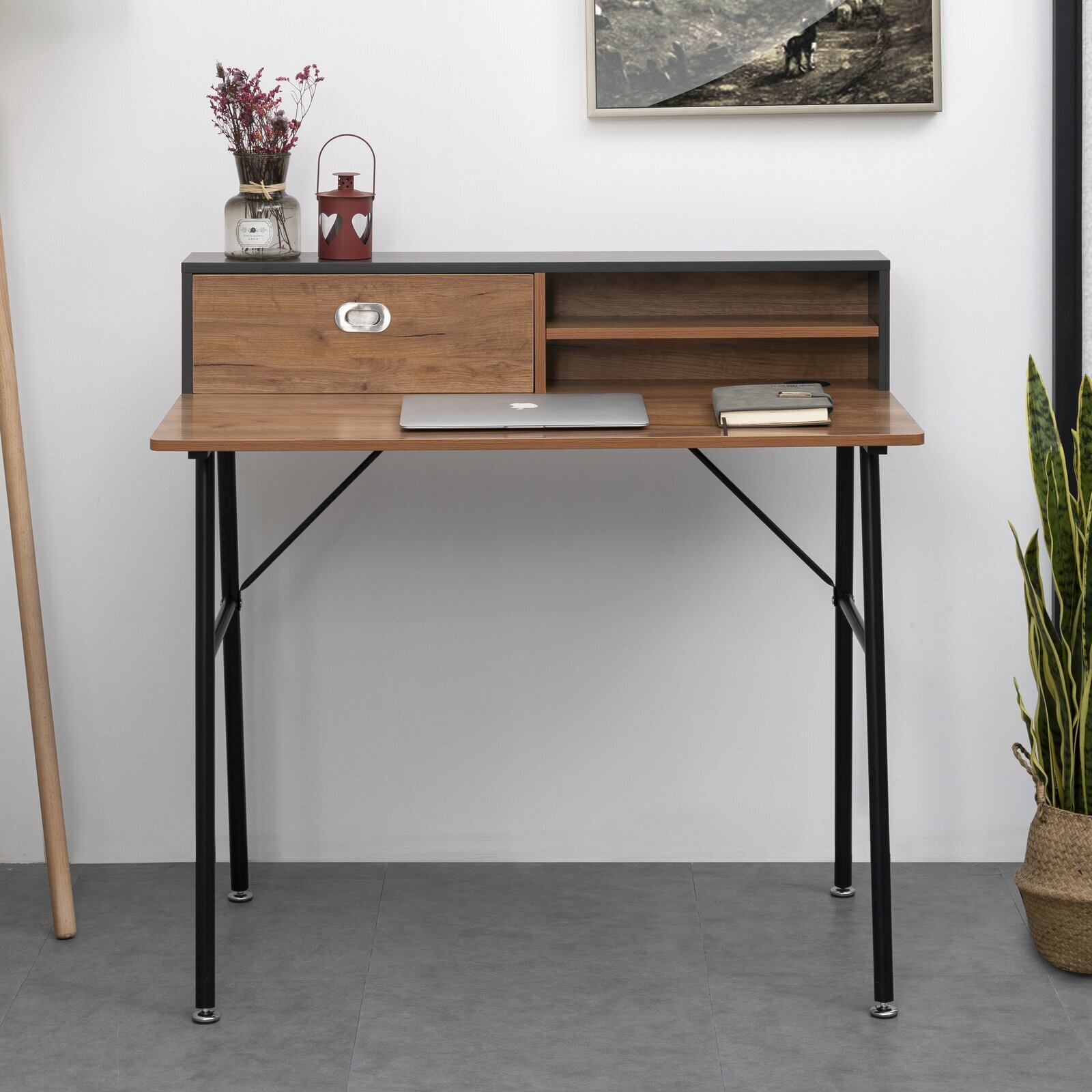 Wood And Iron Simple Desk 