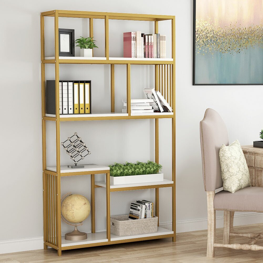 Wood and Metal Bookcase