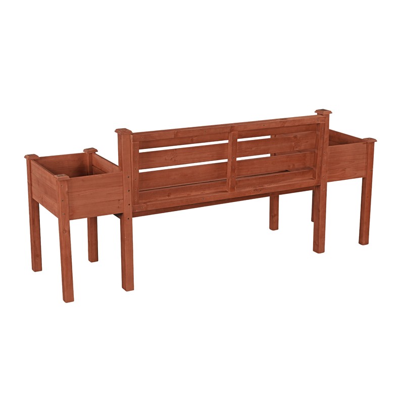 Wood Planter Bench