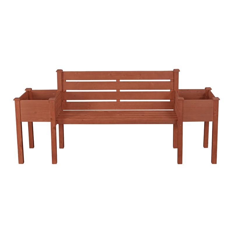 Wood Planter Bench