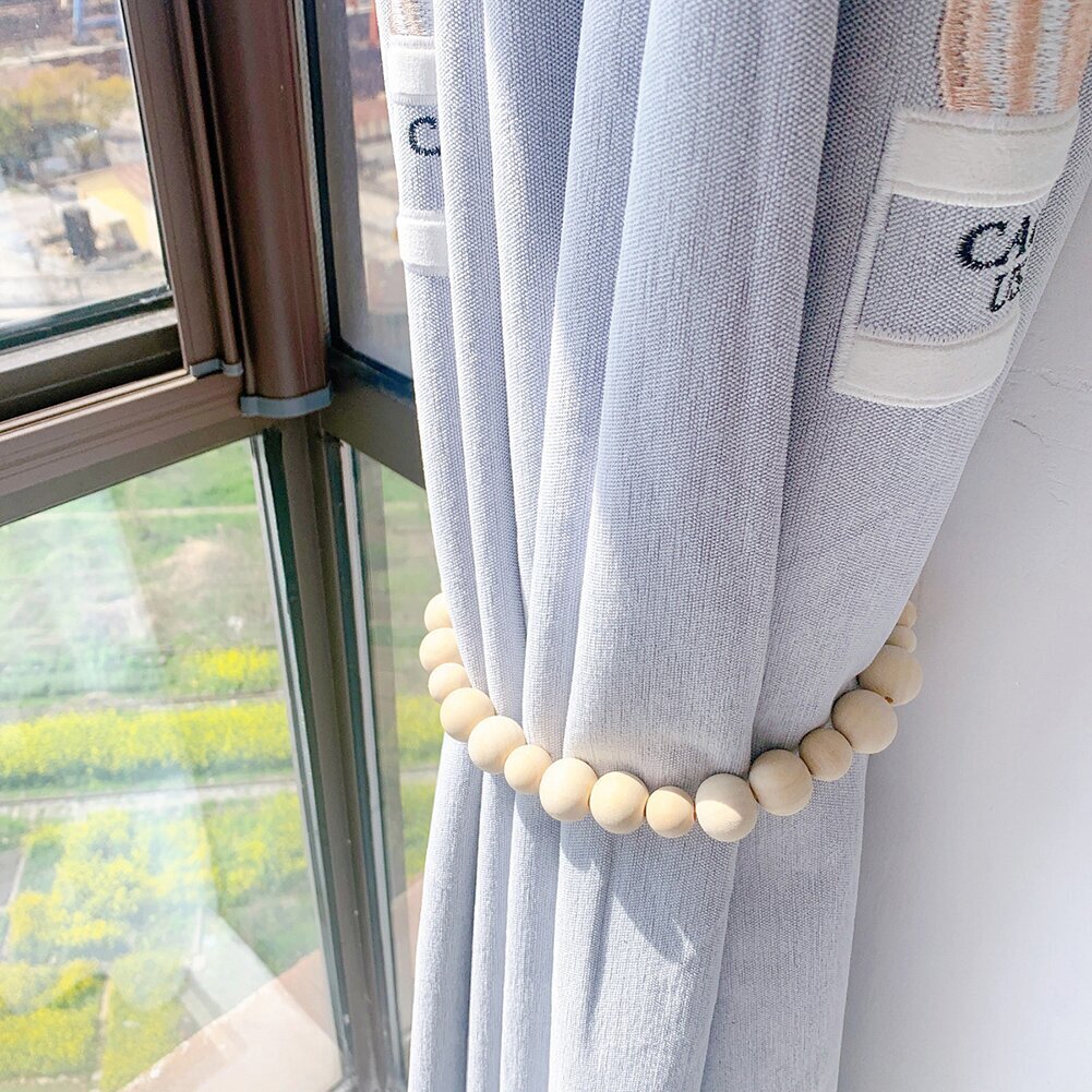 Wooden Bead Modern Curtain Tiebacks
