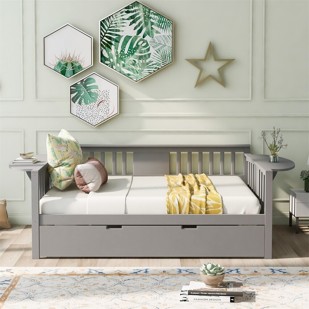 Wooden Full Size Daybed With Trundle 