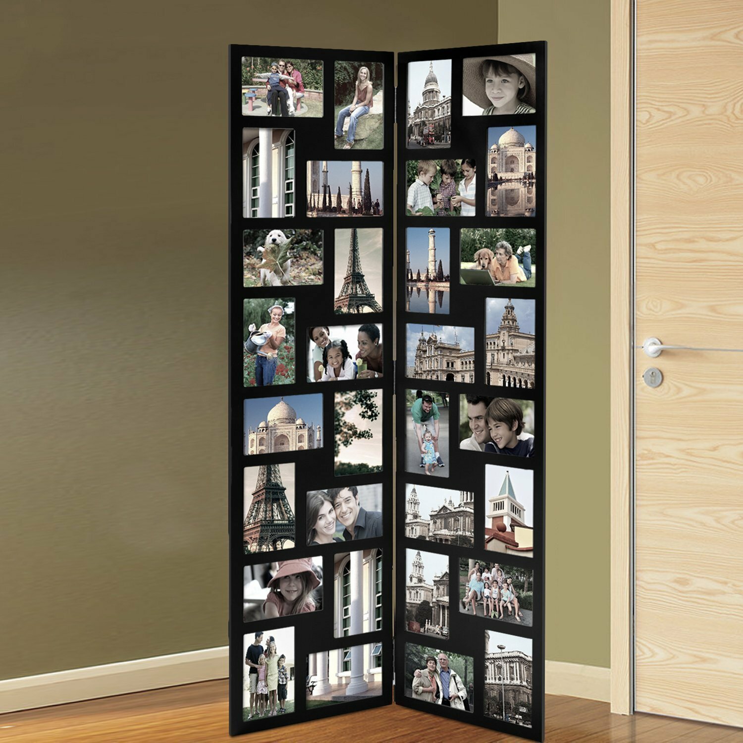 Wooden Hinged Folding Screen Collage Picture Frame