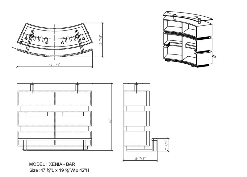 Xenia Home Bar with Wine Storage