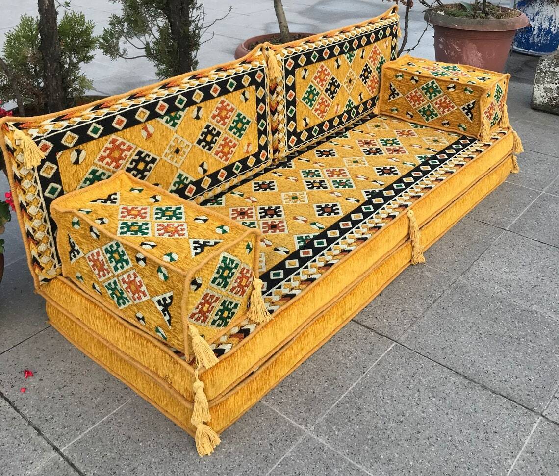 Yellow Moroccan Style Sofa