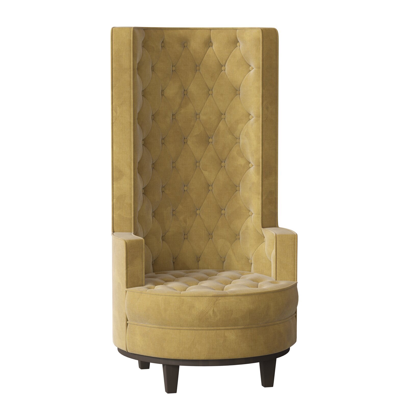 Yellow Quilted High Back Chair