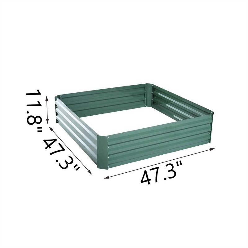 Zendaya 4 ft x 4 ft Galvanized Steel Raised Garden Bed