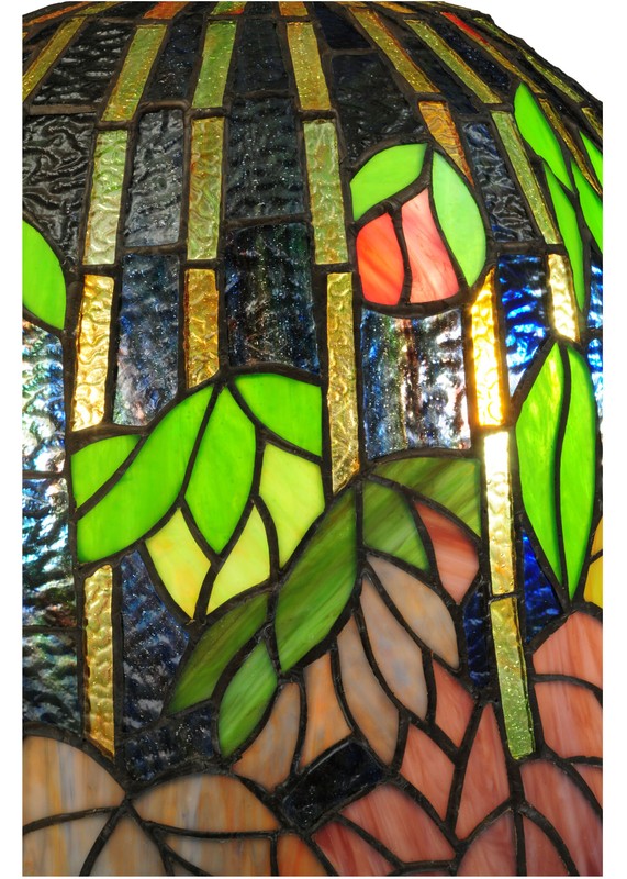 11.5'' H x 13.5'' W Glass Bell Lamp Shade ( Screw On ) in Cobalt/Leafy Green/Yellow/Pink