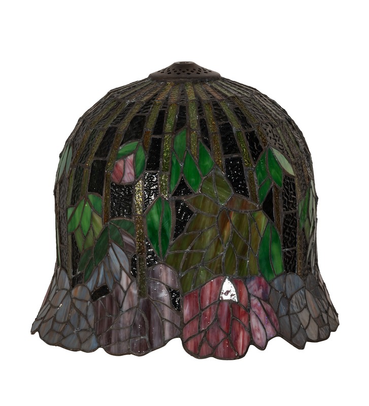 11.5'' H x 13.5'' W Glass Bell Lamp Shade ( Screw On ) in Cobalt/Leafy Green/Yellow/Pink
