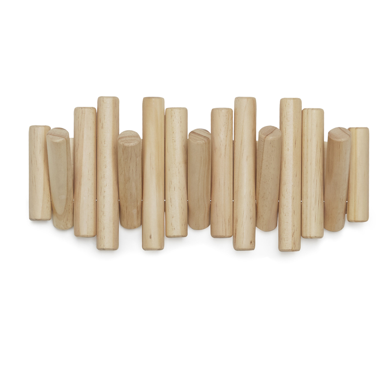 14.88'' Wide Solid Wood 5 - Hook Wall Mounted Coat Rack
