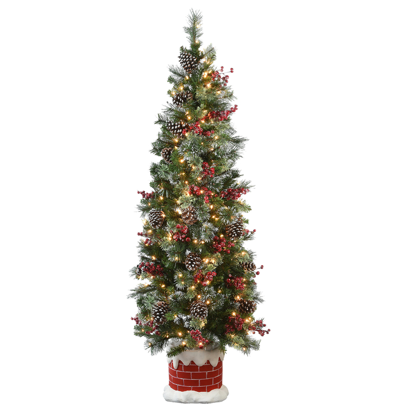 2.3' Green Pine Artificial Christmas Tree with 200 Clear/White Lights