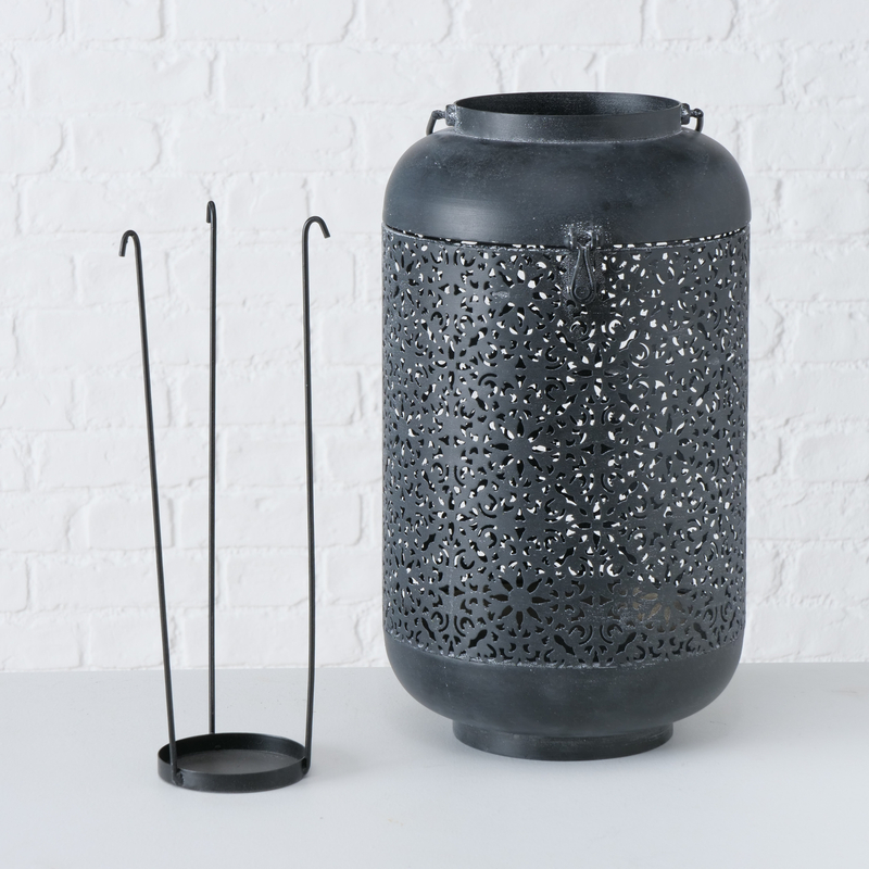 2 Piece Iron Floor Lantern Set