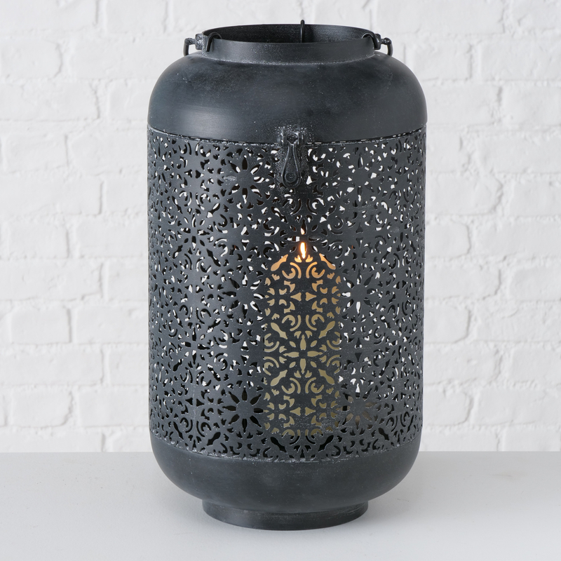 2 Piece Iron Floor Lantern Set