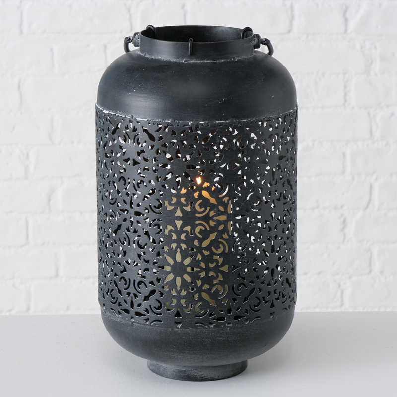 2 Piece Iron Floor Lantern Set