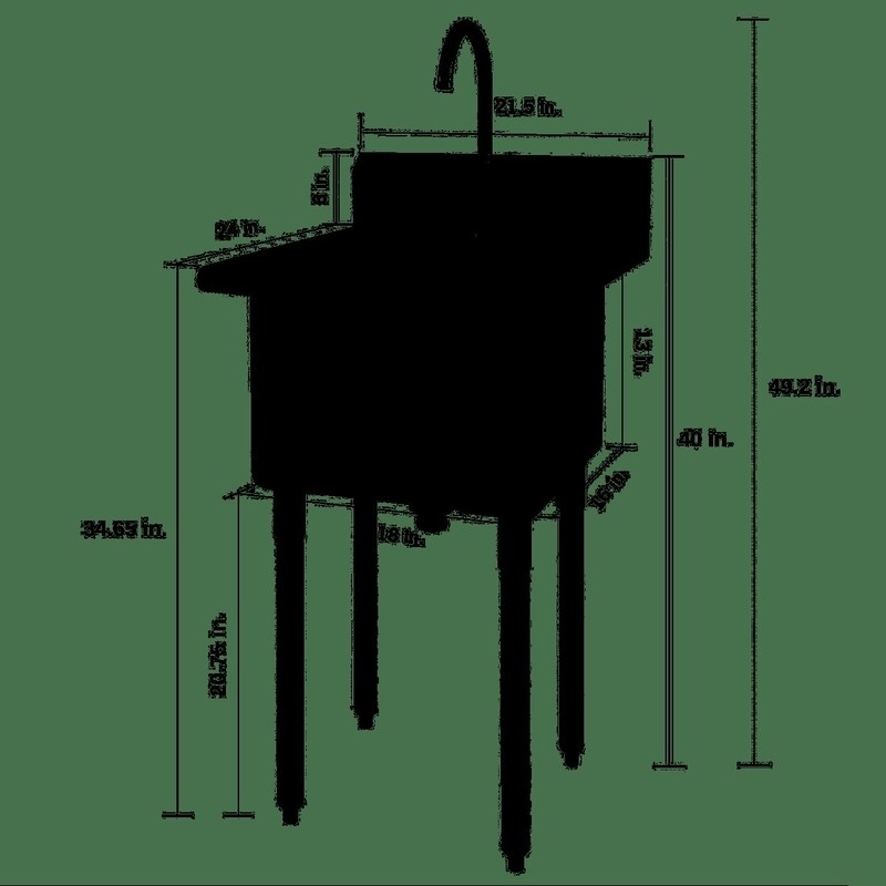21.5" L x 24" W Free standing Laundry sink with Faucet