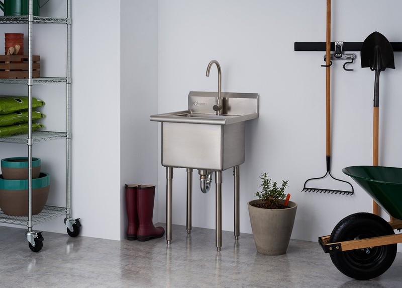 21.5" L x 24" W Free standing Laundry sink with Faucet