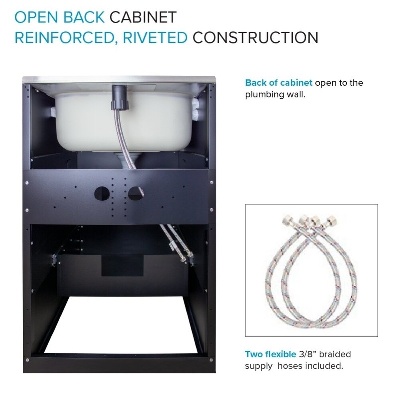 22'' L x 22'' W Free Standing Laundry Sink with Faucet