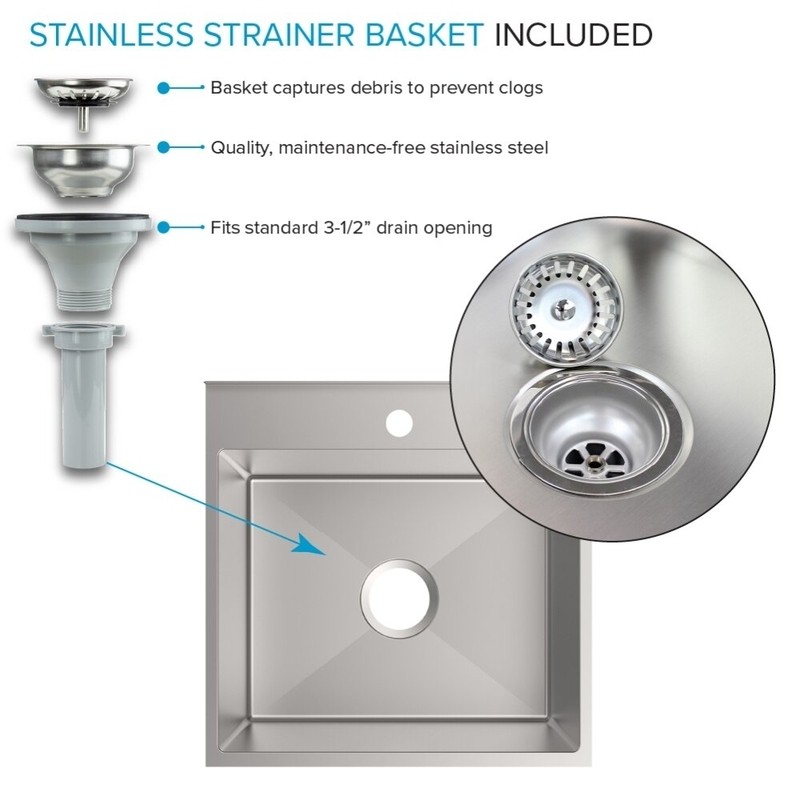 22'' L x 22'' W Free Standing Laundry Sink with Faucet