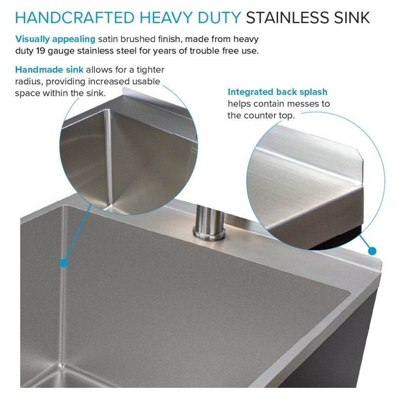 22'' L x 22'' W Free Standing Laundry Sink with Faucet