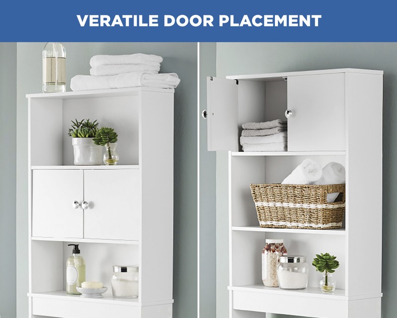 23'' W x 64.25'' H x 7.38'' D Over-The-Toilet Storage