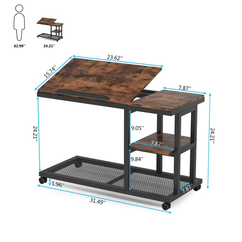 24.41'' Tall C Table End Table