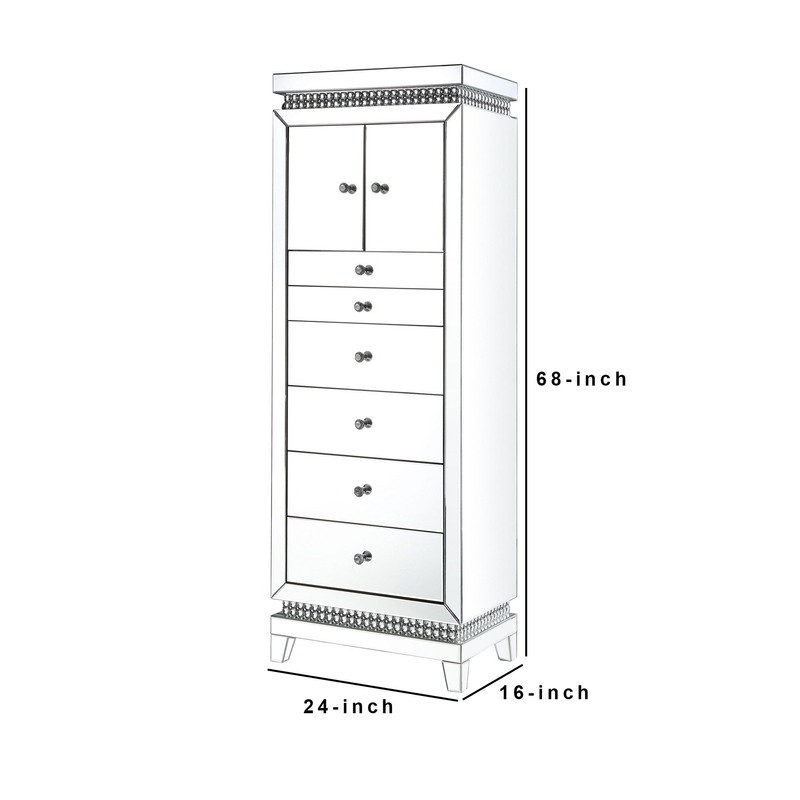 24'' Wide Solid Wood Jewelry Armoire