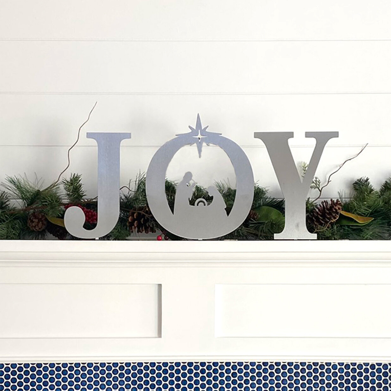 3 Piece Joy Metal Nativity Set