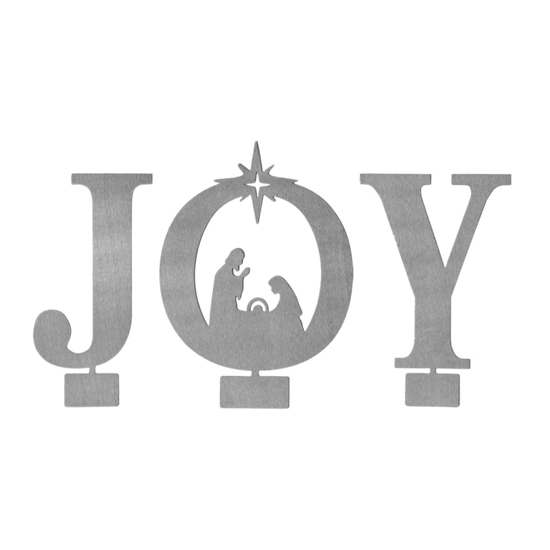 3 Piece Joy Metal Nativity Set