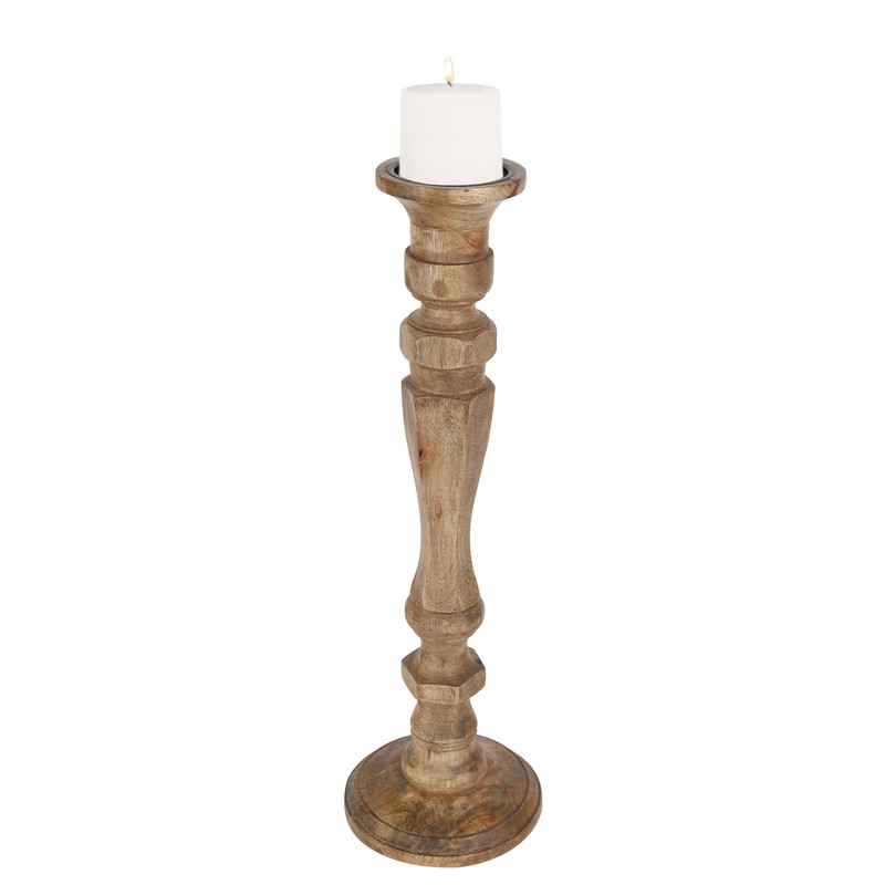 3 Piece Solid Wood Floor Candlestick Set
